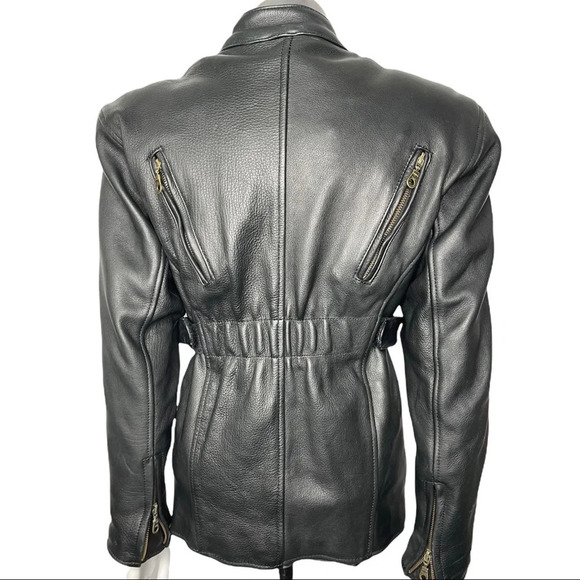 Boutique Of Leathers Leather  Motorcycle Jacket Black Zip Out Lining Size Small - Picture 7 of 12